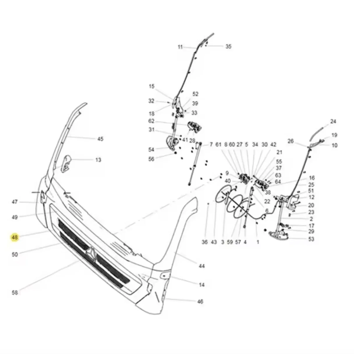 WG1662115010 Radiator panel For SINOTRUK HOWO T5G Truck body and cab system parts