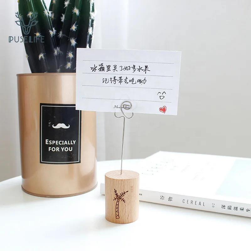 Mini Wooden photo memo Clip Cube Memo Paper Clip