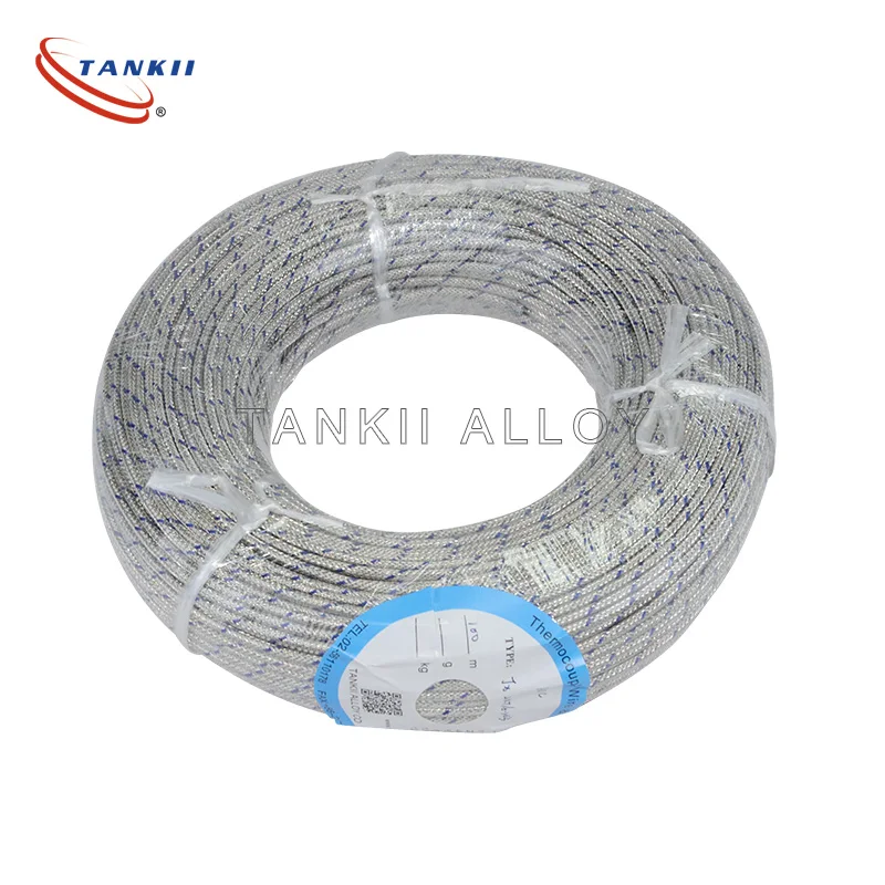 2*1.5mm Type K thermocouple Extension Cable with  fep/pvc/fibgerglass/metal screen