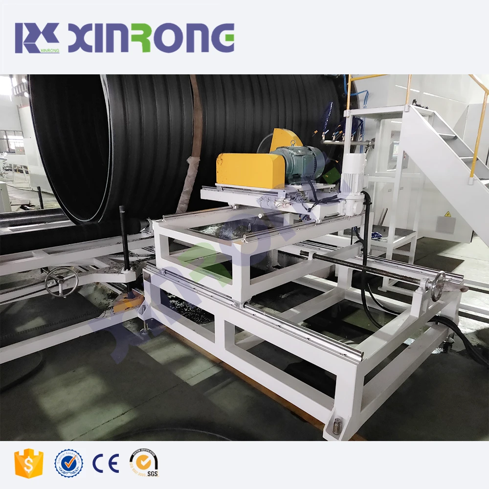 Xinrong 3000mm HDPE winding pipe extrusion line /HDPE plastic hollow wall winding spiral pipe machine