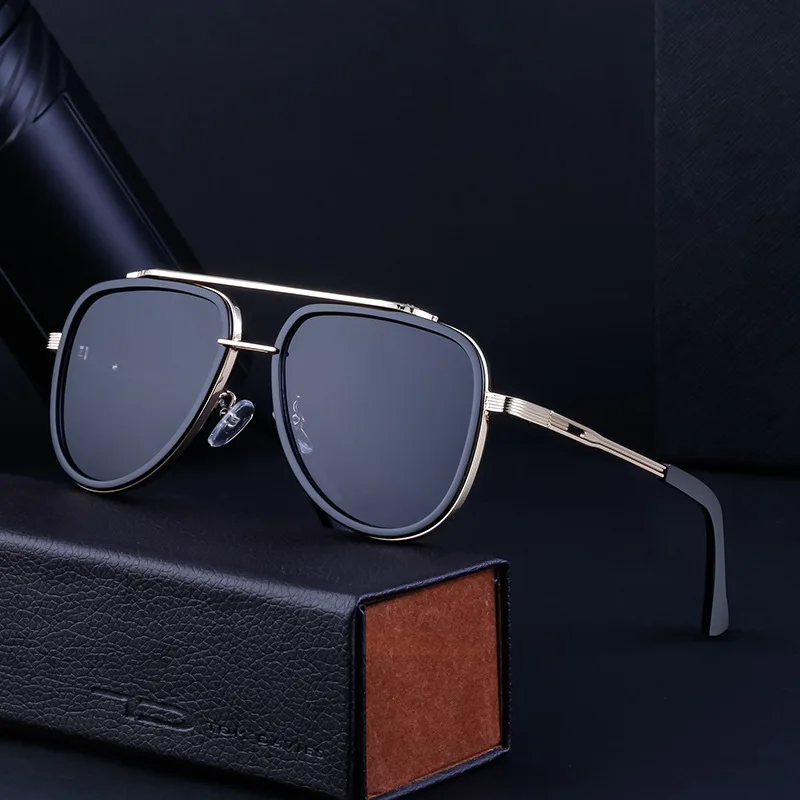 DOISYER 2023 New Luxury Fashion Hot Selling Designer Brand Quality  Double Bridge  Metal Wind Sunglasses For Men
