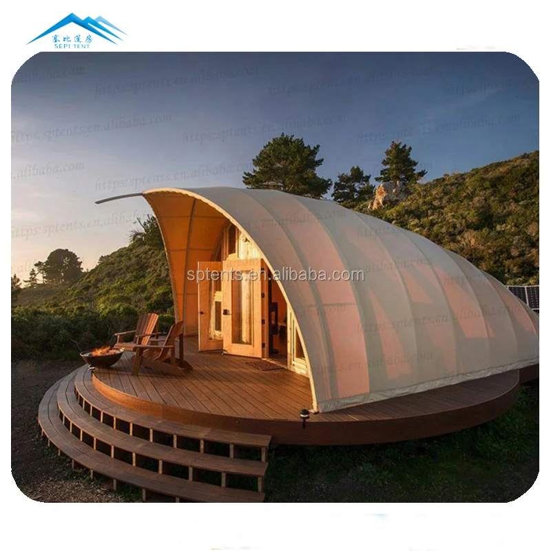 Small Prefabricated 1 Bedroom Luxury Tent Hotel Prefab Cabanas for Tents Camping Outdoor Four-season Tent >3000 Mm Nylon ≥6