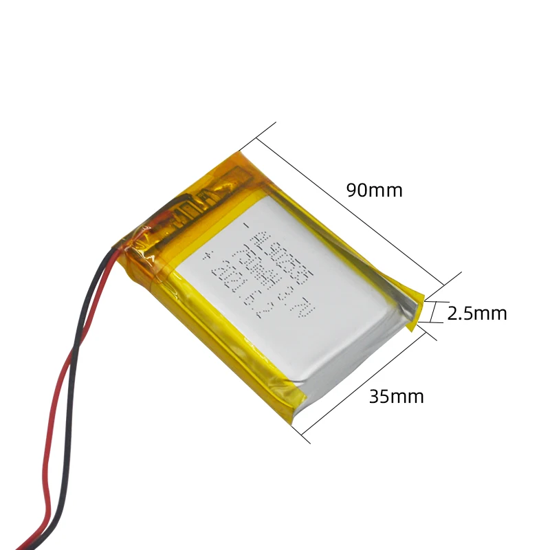 Wholesale Rechargeable Polymer Battery Cell 902535 3.7V 750mAh 1500mAh Lithium Polymer Battery for Digital devices