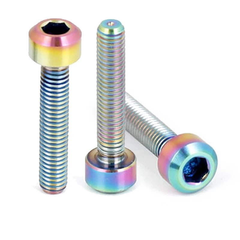 Colored gr5 M3 M4 M5 M6 titanium screw bolts