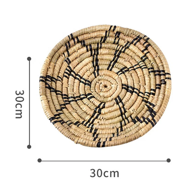 Handcrafted Round  Baskets Wall Art  Seagrass Wall Basket Decor for Rustic Farmhouse