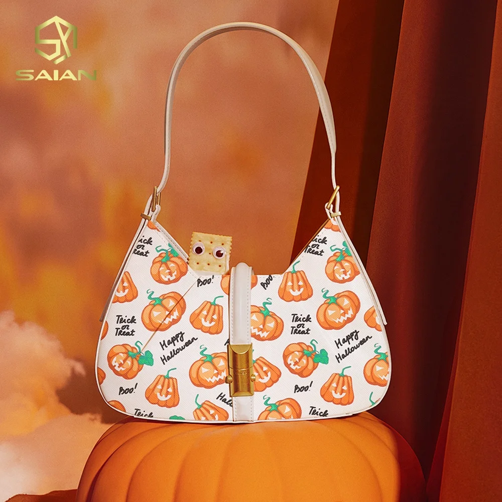 Custom Colorful Halloween Pumpkin Series Printed Ghost Halloween Theme Printed Vinyl Faux Leather Sheets For Bags Bows Earrings
