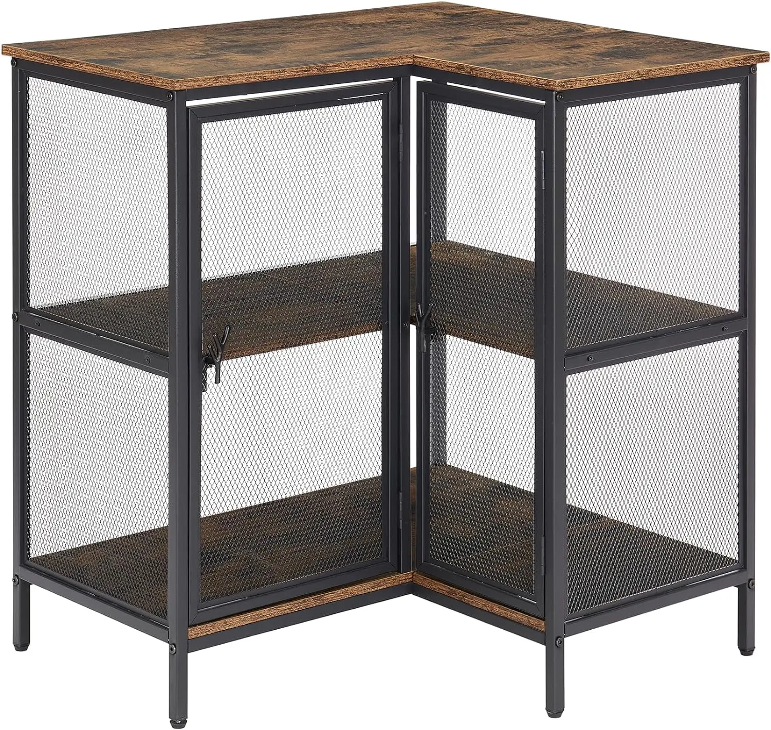 3-уровневый угловой шкаф с дверцами и полками для хранения, промышленный телевизор, многоцелевой свободно стоящий стол для небольшого пространства