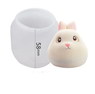 DIY Cute Non stick 3D Bear Rabbit Mousse Cake Silicone Mold DIY Cartoon Animal Silicone Chocolate Mold