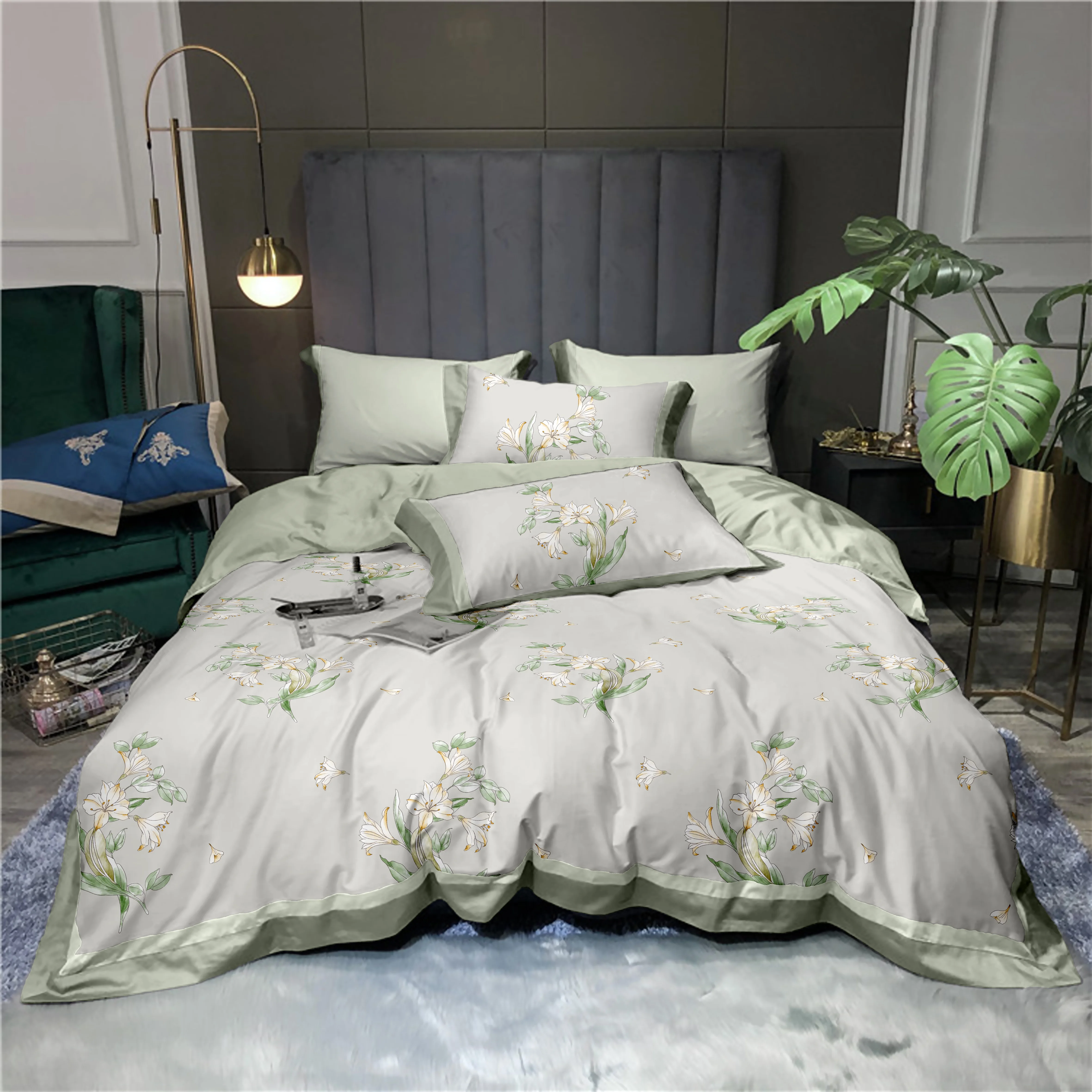 Final celar out home textile cotton satin comforter set bedsheet set