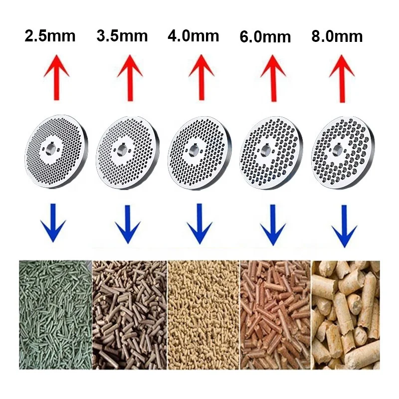 Popular bulk 210 filter feed pellet machine 2.5mm grinding disc pelletizer machine for animal feeds at good price