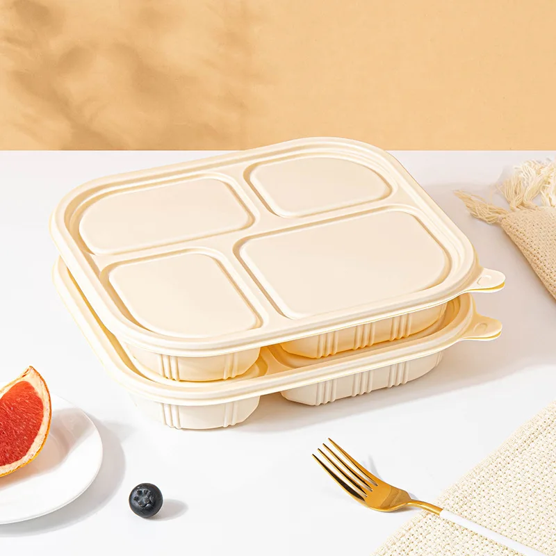 Wholesale Disposable Packaging Food Container Compostable 3 Compartment Lunch Box for Biodegradable Disposable Tableware