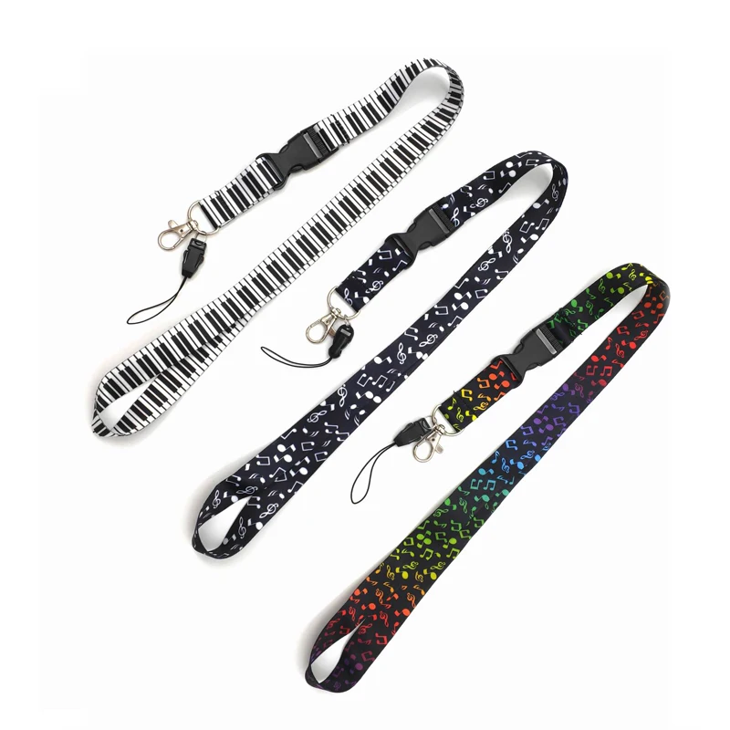  Music Digital Buckle Lanyard New Design Piano Rainbow for Keys ID Card Phone Straps Hanging Rope