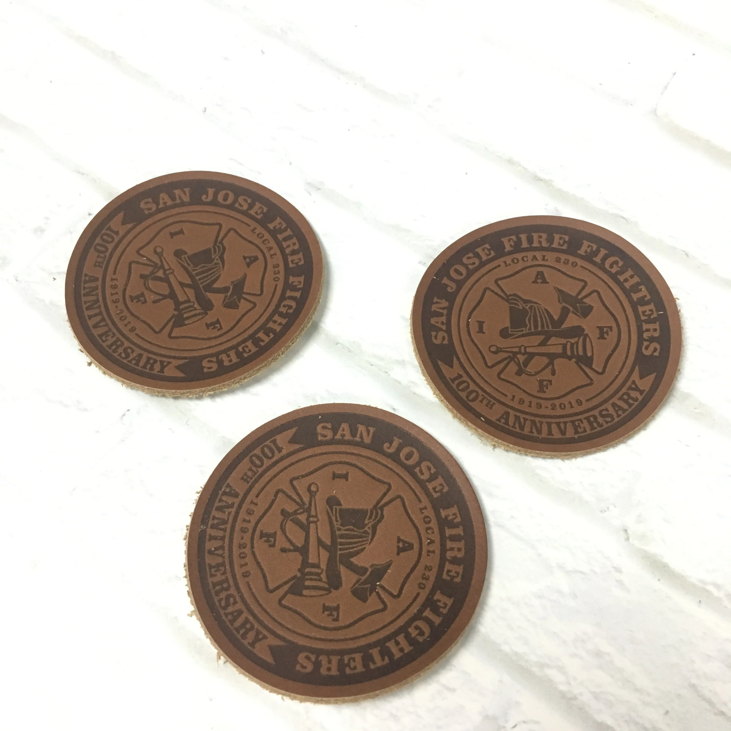 Custom Logo printed Leather Patches labels  leather badge