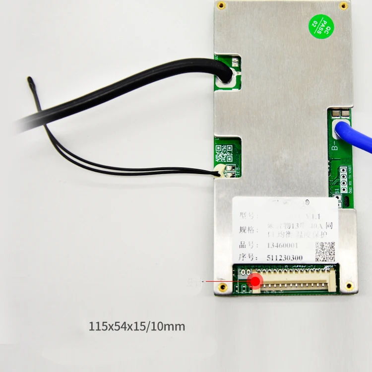 13s 48V lithium battery protection board  54.6V 40A common port EV ebike bms battery protection board BMS