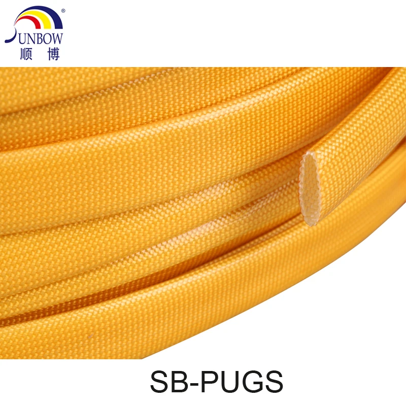 4KV Electric Motor Insulation PU Varnish Fiberglass Braided Glass Fiber Sleeve