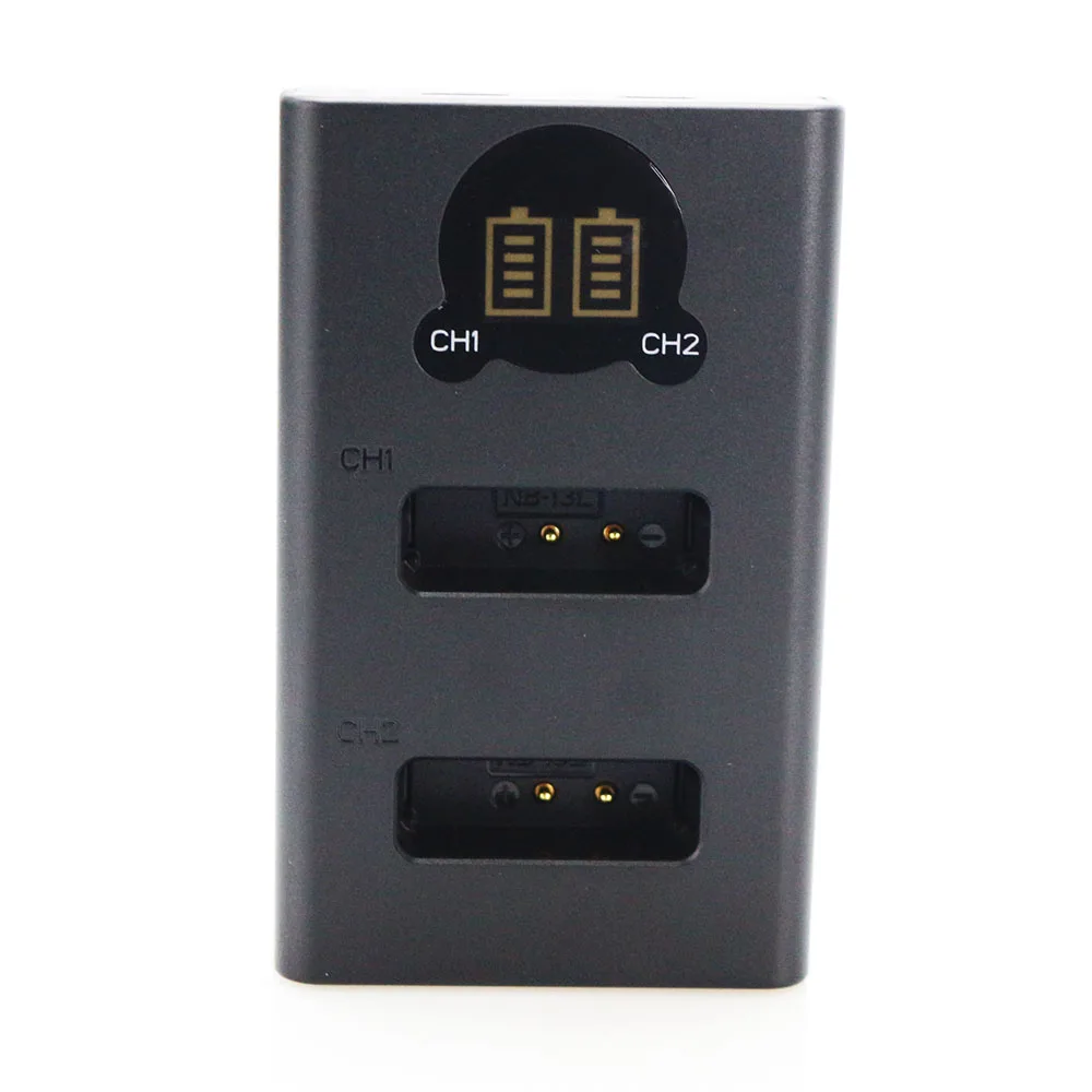 Powertrust NB-13L Быстрый двойной зарядное устройство с ЖК-экраном для объектива Цифрового Фотоаппарата Canon G5X G7X G9X G7C Mark II SX620HS SX720HS