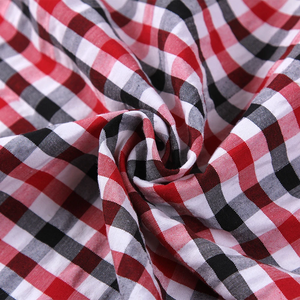 Клетчатая ткань CVC bubble, подкладка рубашки из окрашенной пряжи