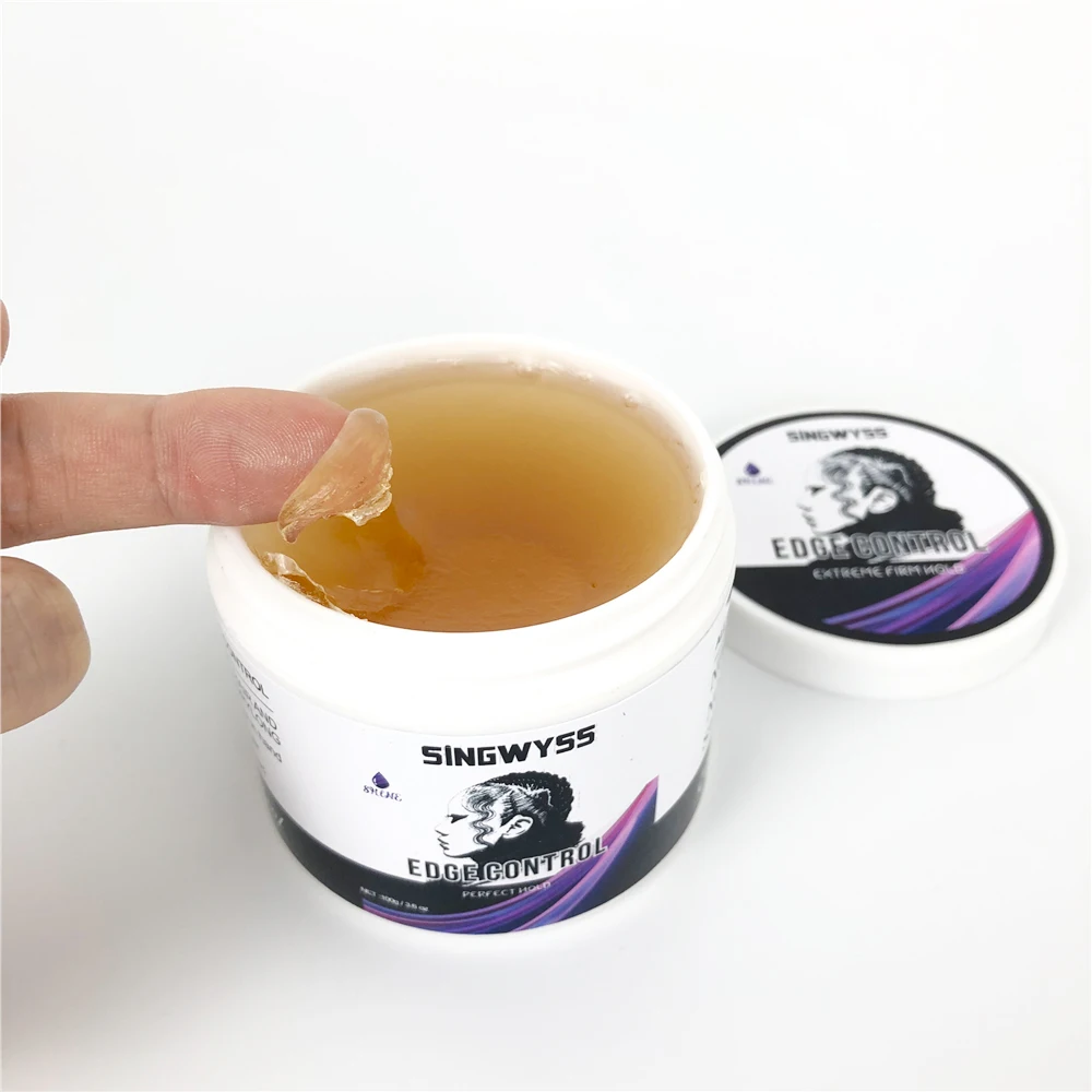 Private label custom logo natural edge control wax hair gel bulk braid alcohol free best edge control