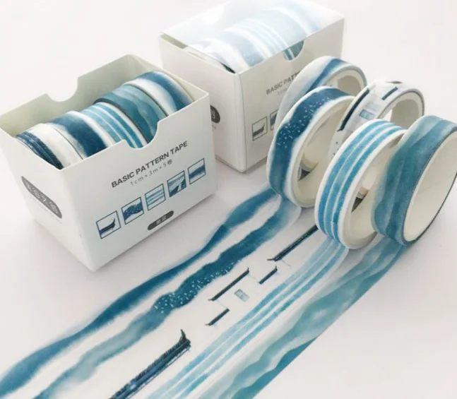 Fancy factory Wholesale Paper Tape Hot Sales Printed Wind Watercolor Roll Washi Tape Sticker