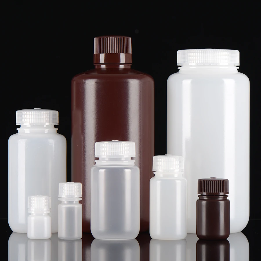Free Samples 8ml 15ml 30ml 60ml 125ml 250ml 500ml Plastic Hdpe Pp Wide Mouth Reagent Bottles For Lab