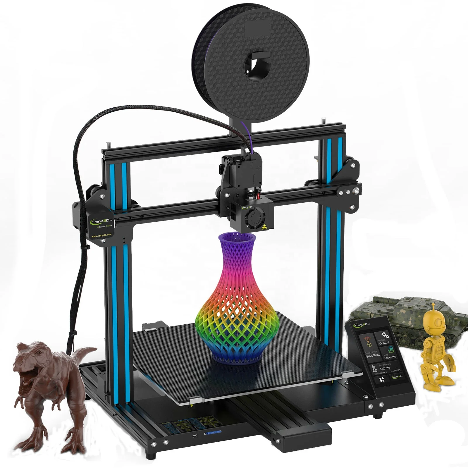 Leveling-Free Polymer 3d Printer Easy Move Carbon Glass Plate and No Limit Dual Z-axis 3D Printing Machine