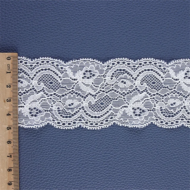 Wholesale Polyester French  Elastic Stretch Jacquard Lace Trimming ribbon For Lingerie Bra