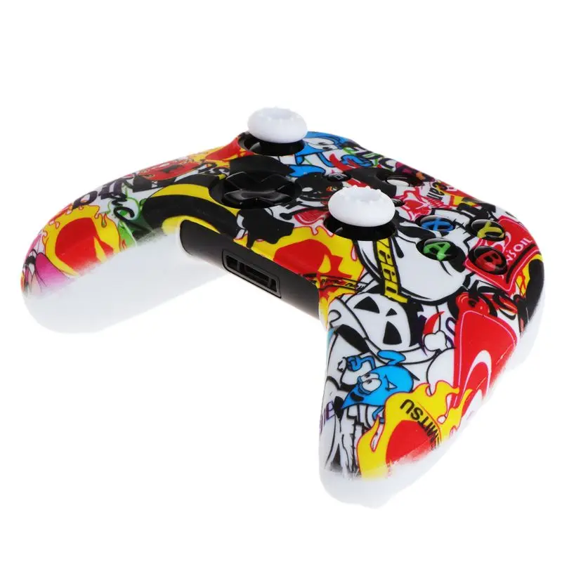 Популярный силиконовый чехол для геймпада + 2 колпачка джойстика контроллера XBox One X S