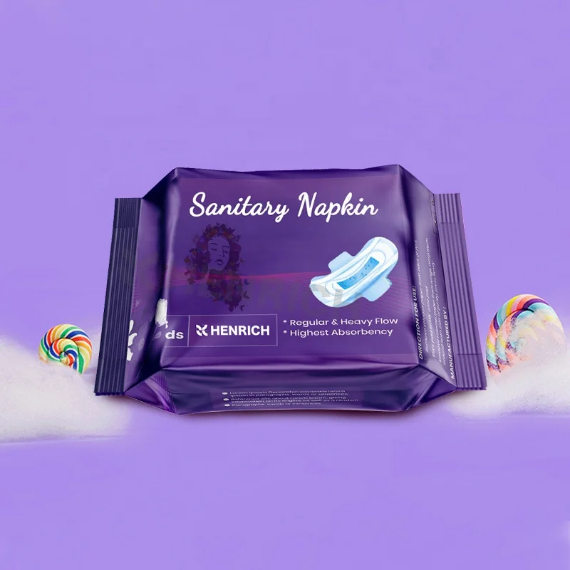 Henrich Comfort Sanitary Pad Organic Cotton Biodegradable Women Breathable Sanitary Napkins