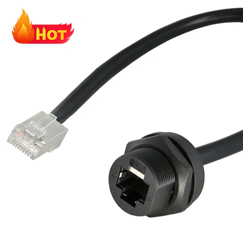 Rigoa Hot Selling Rj45 Male Female Plug Socket Rj45 Ethernet Waterproof connectors Factory