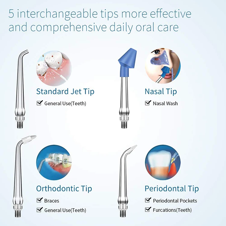 
4 modes dental water flosser oral irrigator with sinus rinse clean and 5 nozzles 
