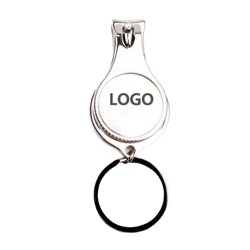 wholesale custom logo wedding gift carbon steel finger nail clipper beer opener nail clipper key chain