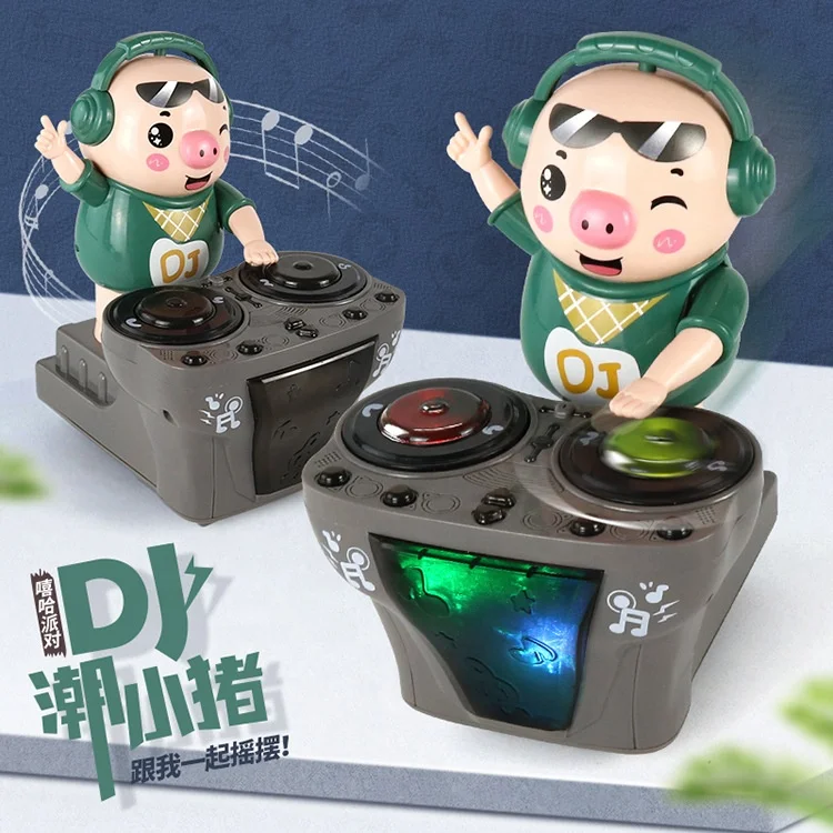 
Tendency new coming plastic Action Figure DJ Tide pig funny musical game toy good gift for children 