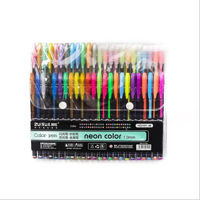 
48/36/24/18/12 Colors Gel Pens Set, Glitter Gel Pen for Adult Coloring Books Journals Drawing Doodling Art Markers 