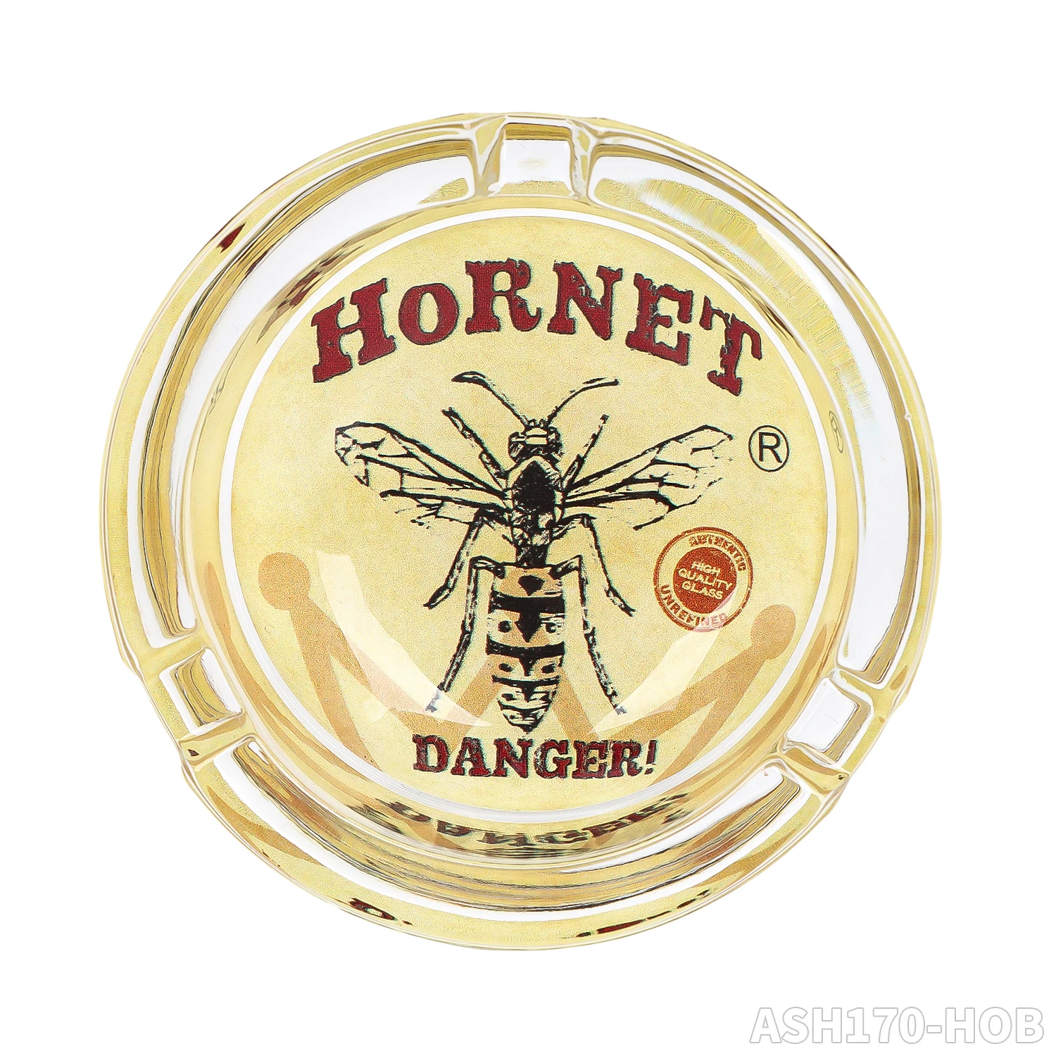 Wholesale Classic Hornet Glass Ashtray Cigarette Ashtray Supports Customized 85mm Round Shaped Ashtray
