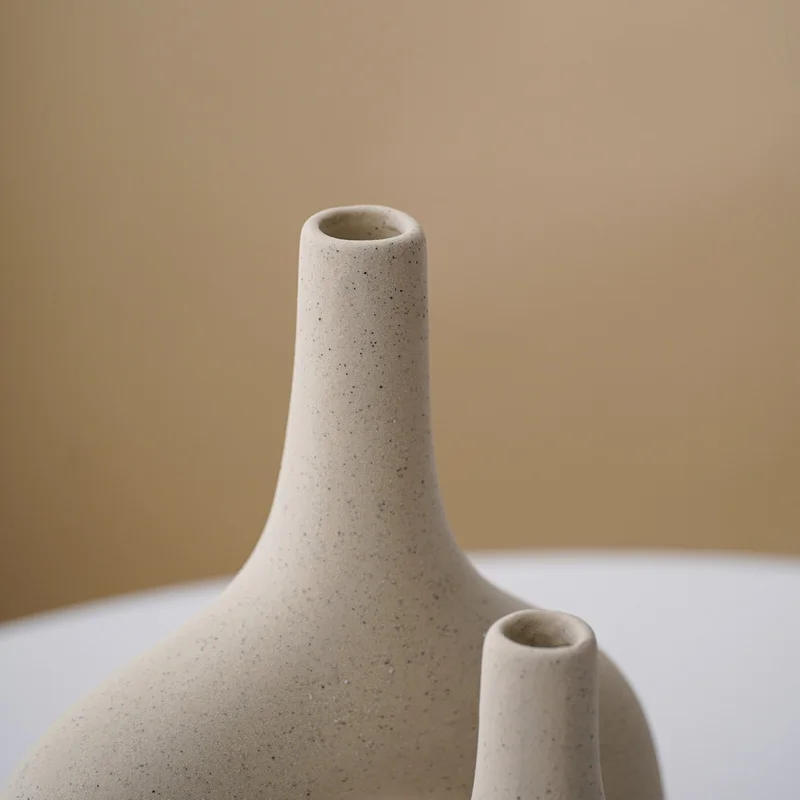 Modern Style Nordic Wedding Decor Dried Flower Reed Arrangement on Cross Ceramic Vase Matt Glaze Top table Vase