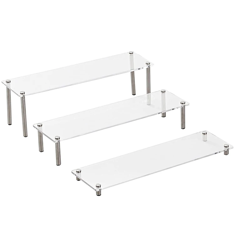 Custom Food Buffet Risers Clear Acrylic Figure Display Stands Counter Acrylic Cupcake Desserts Riser