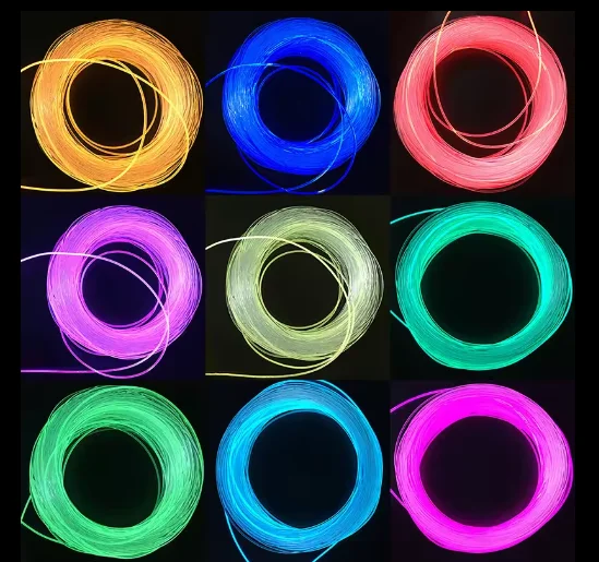 Factory Price 100 Meters 3MM Side Glow Fiber Luminous Flexible Waterproof Led Optic Decorations Light Emitting Multiple Colors