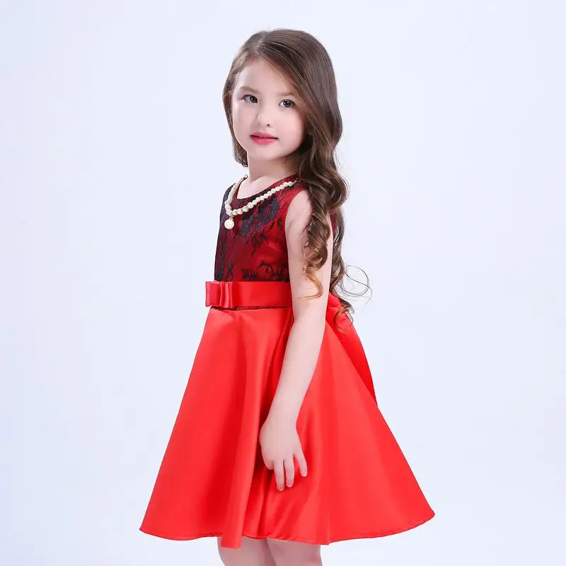2017 New Hot Sell Kid Plain Cotton Girl Dress Designs For Party