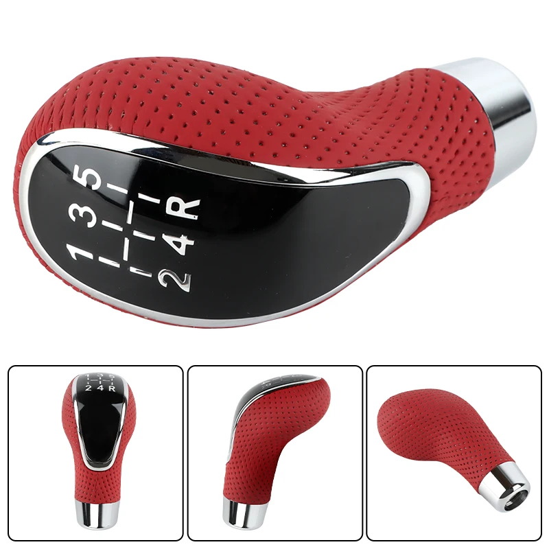 Car Shift Gear Knob Custom Car Parts Universal OEM 5 speeds pvc+aluminum alloy red black dark blue