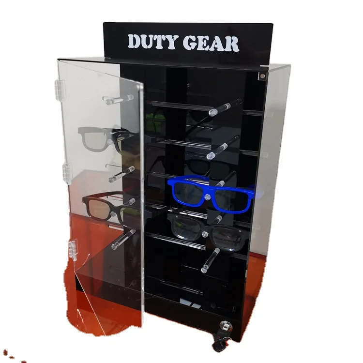 Custom clear acrylic eyeglass display cabinet