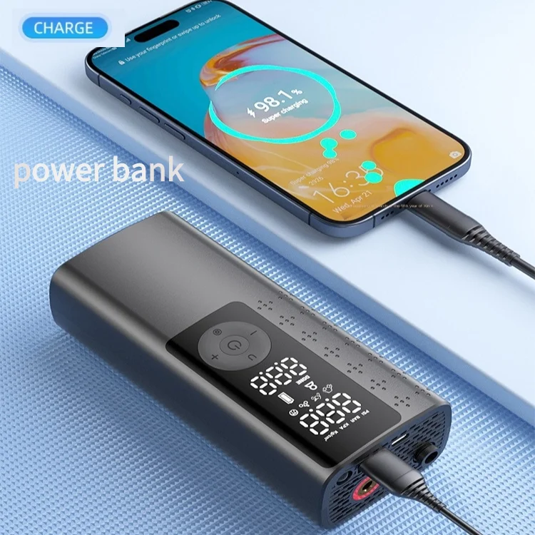 Hot-selling Car Lighter Digital Portable Bicycle Electric Air Pump Tire Inflator Tyre Air Inflator Pump Black 12 Universal 7.4V