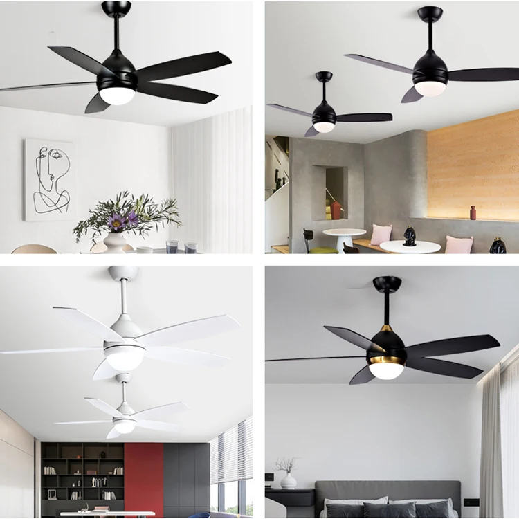 Low Noise Bldc 220V AC DC Bedroom 42 Inch 48 Inch 52 Inch Modern Led Ceiling Fan With Light And Remote Control