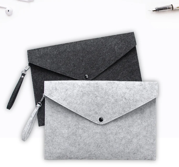 Ultra-thin Simple Portable Waterproof Pure Color Laptop Bag Felt Case Storage Felt Cosmetic Pouch For Notebook Laptop