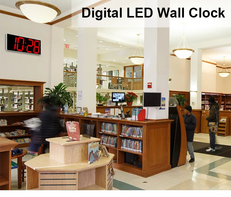Wifi Digital Wall Clock With Relay Connector For External Speaker