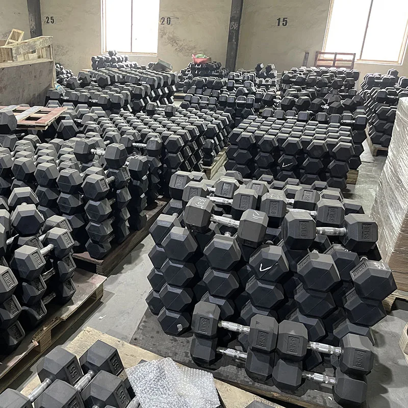 Home And Commercial Weight Lifting Rubber Hex Dumbbell Set Kg Lb hex adjustable dumbbells