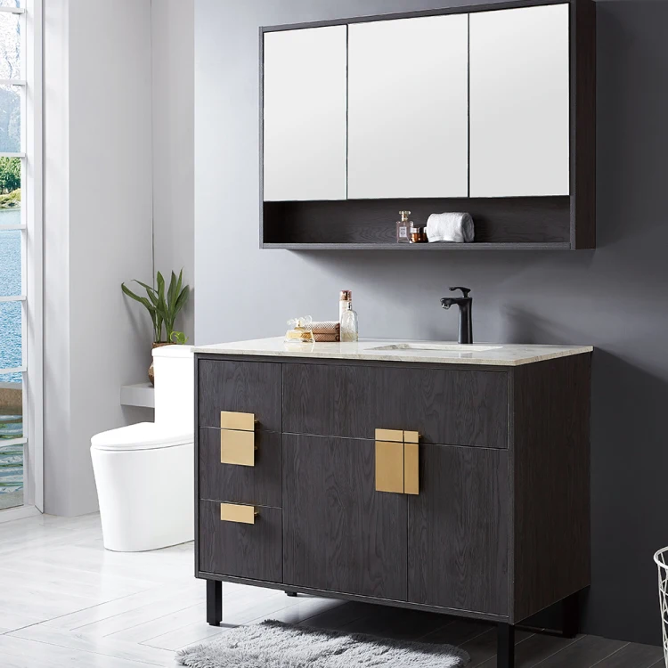 Marble Counter 48 Inches Bathroom Vanity Cabinet