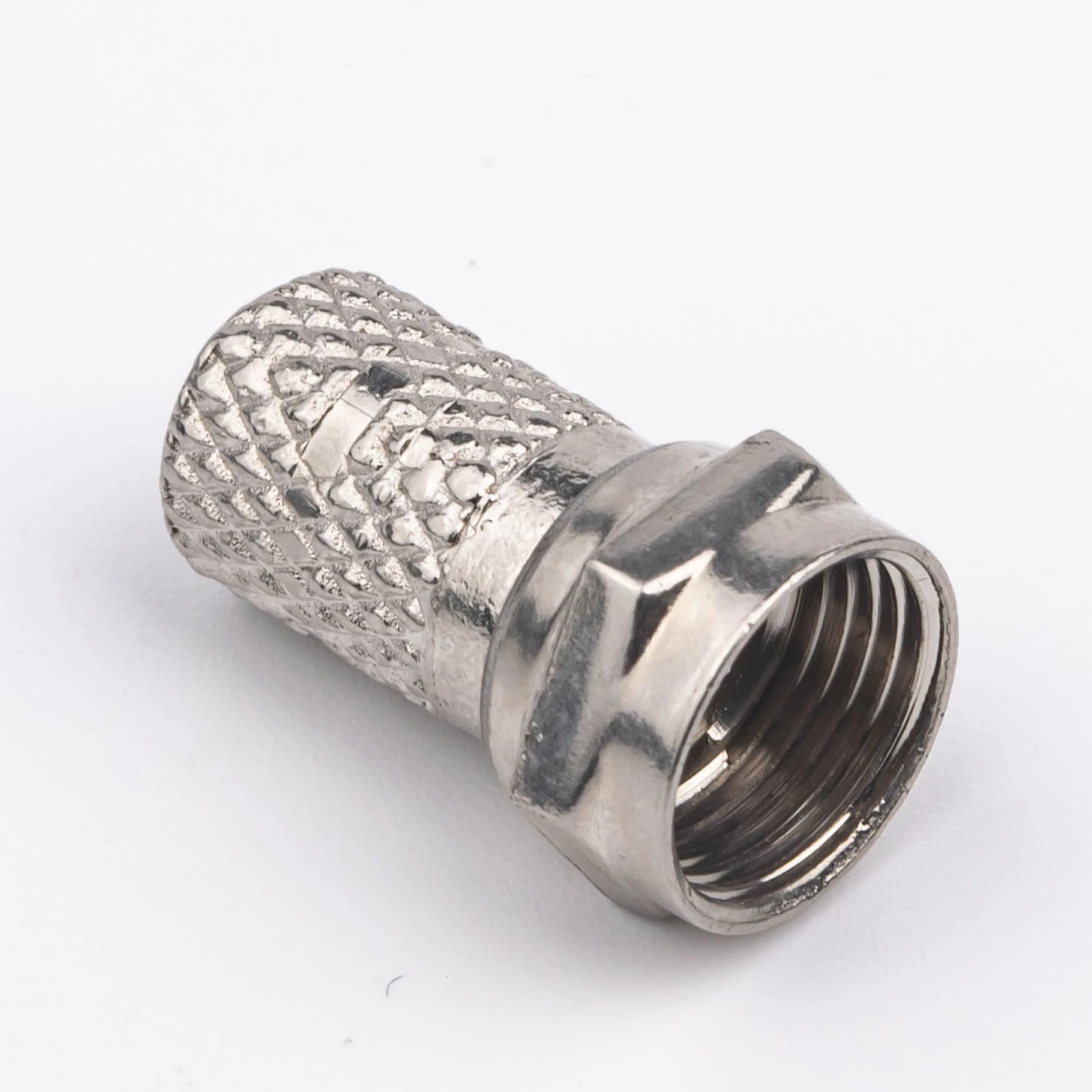 Cheap crimp plated nickel F connector for RG59 RG6 coaxial cable assembly  RF coaxial F connector