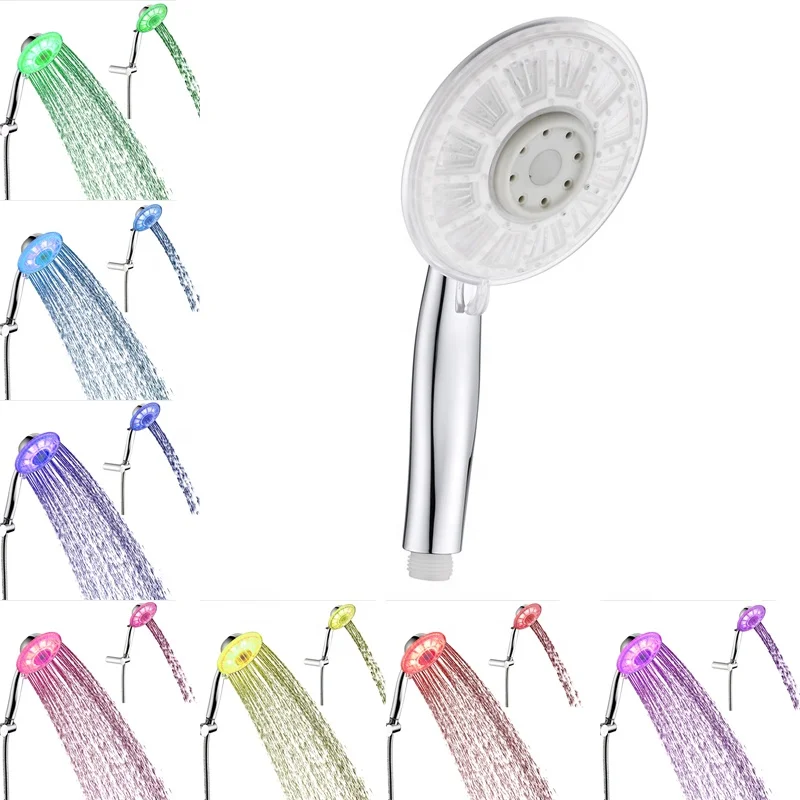 Two water jets Colorful Single Red shower head led