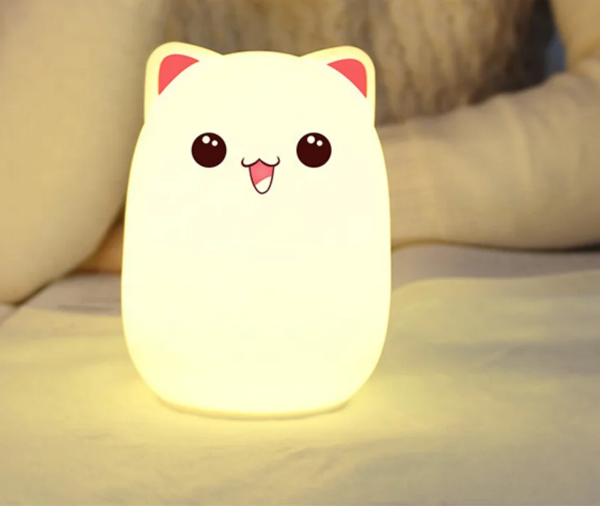 Cute Bear Silicone Night Light Bedroom USB Charging Led Patting Light Night Light