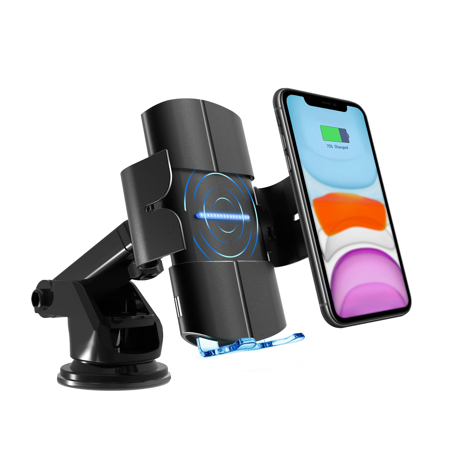 Новый Bionic крыло катушки индукции Смарт беспроводное автомобильное зарядное устройство 15 Вт вентиляционное отверстие монтажный зажим для смартфонов